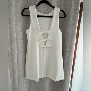 Zara White Mini Dress with Bows